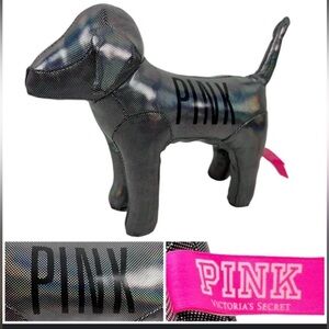 Victoria's Secret Pink Holographic Gray Black & Silver Puppy Dog Plush